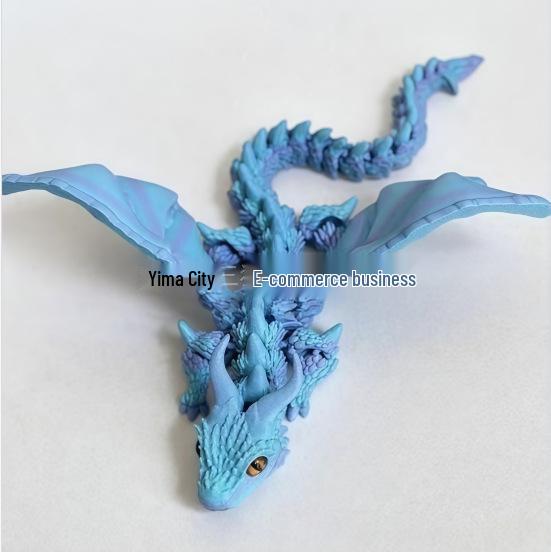 3D-печатная шарнирная большая летающая фигурка дракона с рогами, ornament, игрушка, подарок