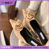 Grape Mother Spring New Empty Single Shoes Women's 2025 French Camellia Pointed Women's Shoes Soft Sole Not Tired Feet Shoes