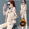 Комплект из 3 предметов, женский костюм, спортивный костюм, зимние толстовки + жилет + брюки, спортивный костюм, бархатные теплые спортивные костюмы, женская одежда 8110924
