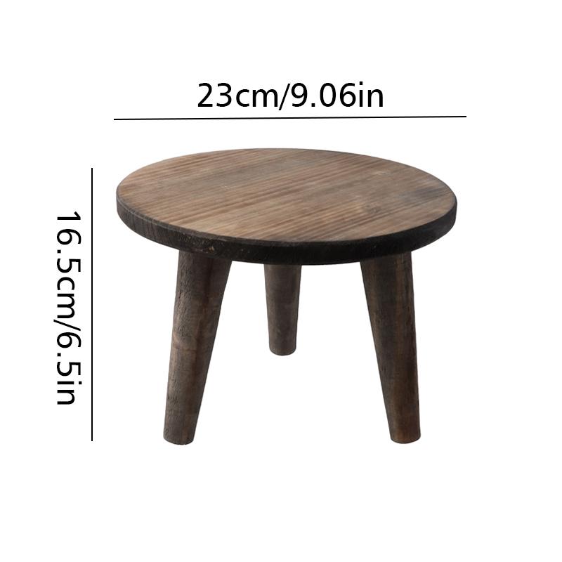 1 шт. Подставка для растений, стол, маленький круглый табурет, современная деревянная скамья, держатель для цветочного горшка в стиле ретро, реквизит для фотосъемки 19x12,5 см/23x16,5 см