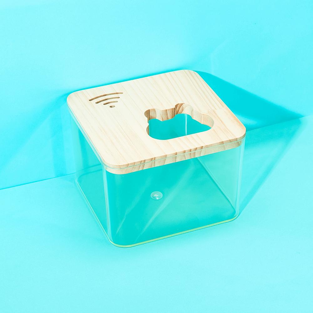 Transparent Hamster Bathtub Star Moon Shape Anti-leak Hamster Sand Bath Box with Cover Hamster Bathroom Pet Cleaning