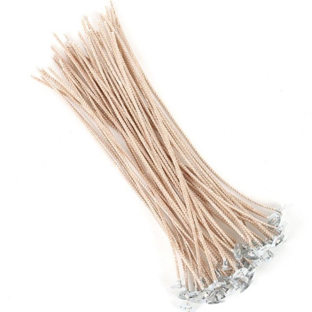 50pcs 50 Pieces Candle Wicks Pre-Waxed DIY Candle Wicks Natural Soy Candle Wicks Soy Candle Making
