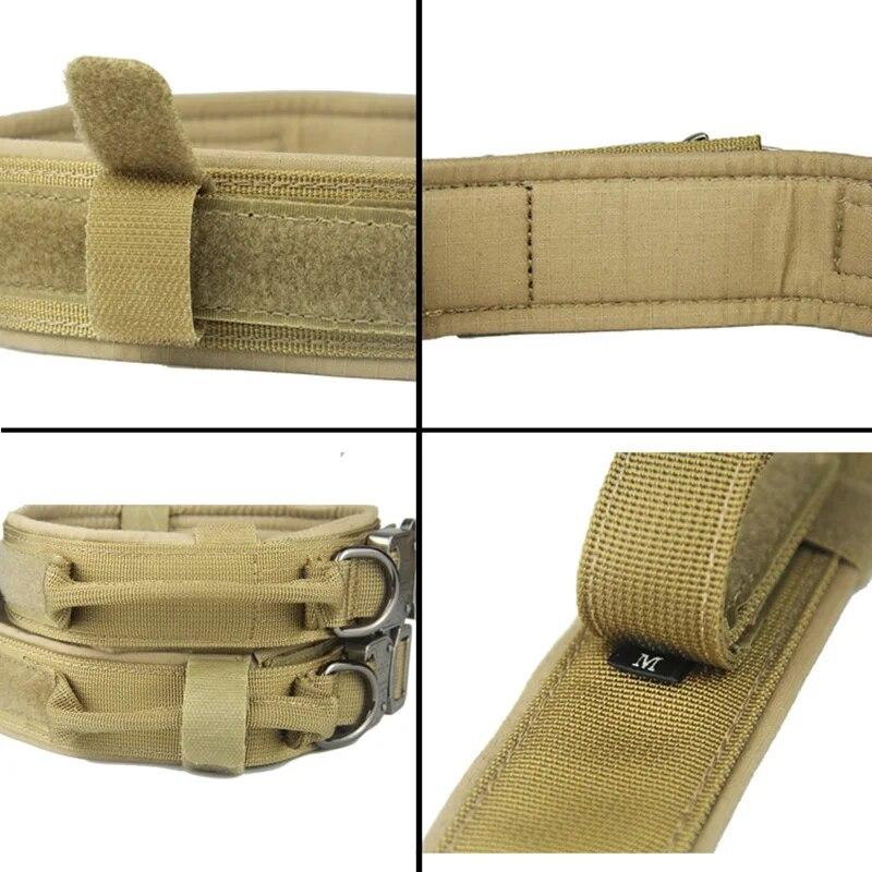 Military Tactical Dog Collar Durable Adjustable Nylon Collar with Control Handle for Medium Large Dogs Walking Pet Supplies