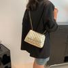 Stylish Pu Leather Small Square Shoulder Bag With Trendy Chain Strap Design