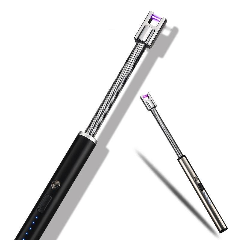 USB электрическая аккумуляторная длинная кухонная зажигалка для плиты ветрозащитная светодиодная плазменная дуга беспламенная свеча необычные зажигалки для улицы