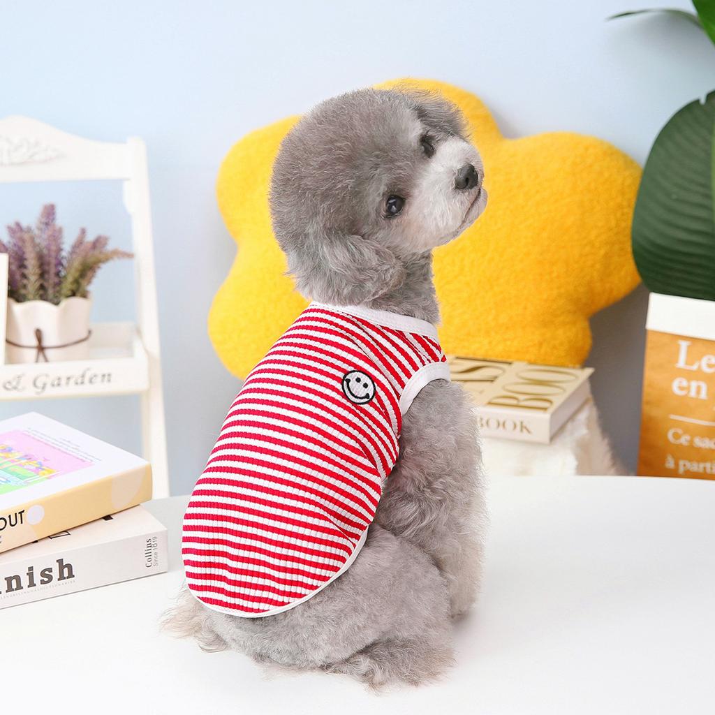 Spring and Summer 2023 Pet Clothes Puppy Clothing Teddy Clothes Vest Striped Vest Pet Clothing