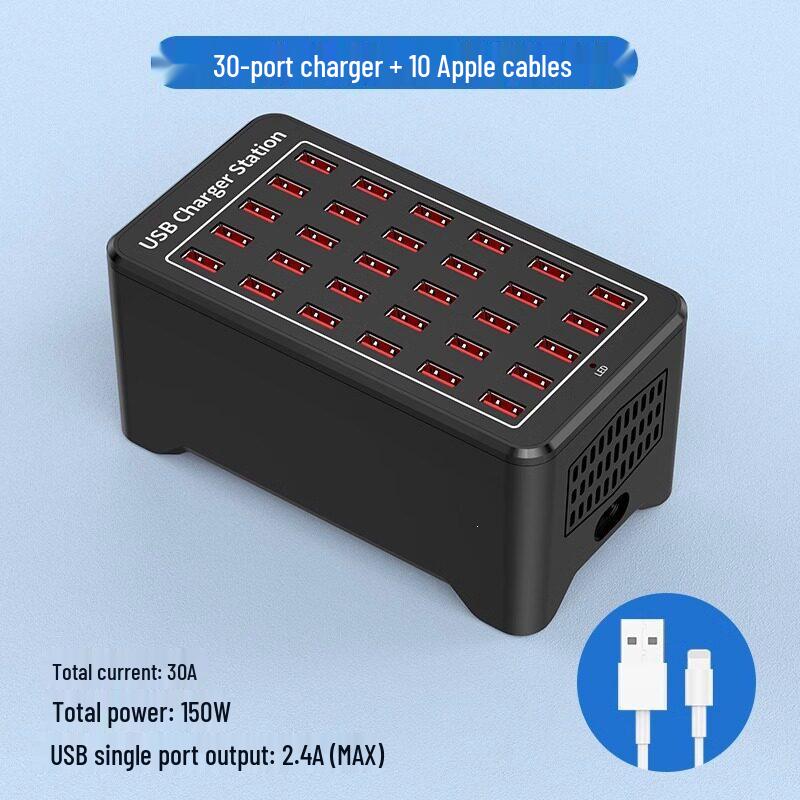 Многопортовое USB-быстрое зарядное устройство: Умная настольная зарядная станция для нескольких устройств