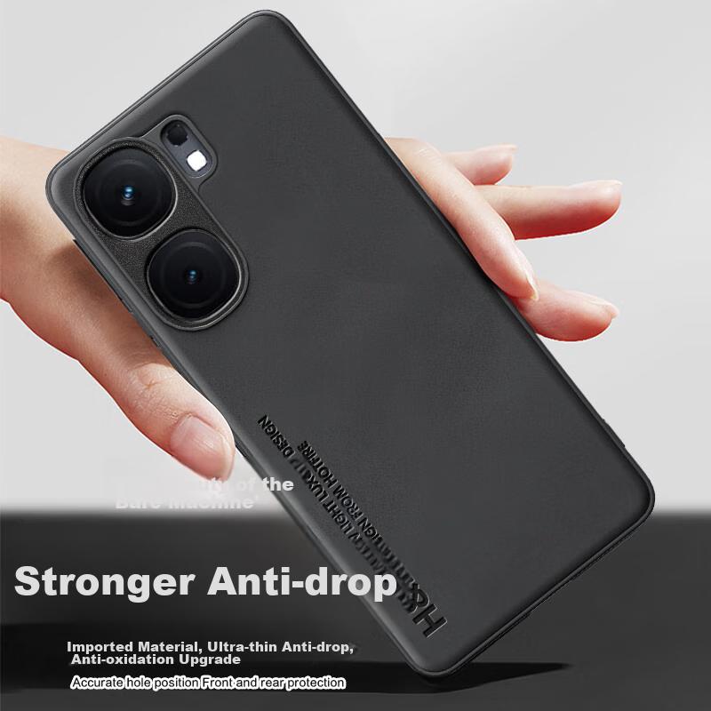 HotFire Phone Case for Vivo IQOO Neo9 And IQOO Neo9 Pro, Upgraded Skin-Like Matte Lens Full Protection Silicone Case - Smoke Gray