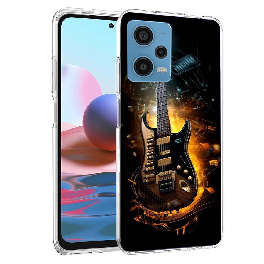 Ретро рок-музыка Электрогитара Чехол для телефона Для Redmi Note 13 12 14 15 Pro Plus 13R 11 11T 11E 11S 10 Pro 10S 9 9S Чехол Cell Cl