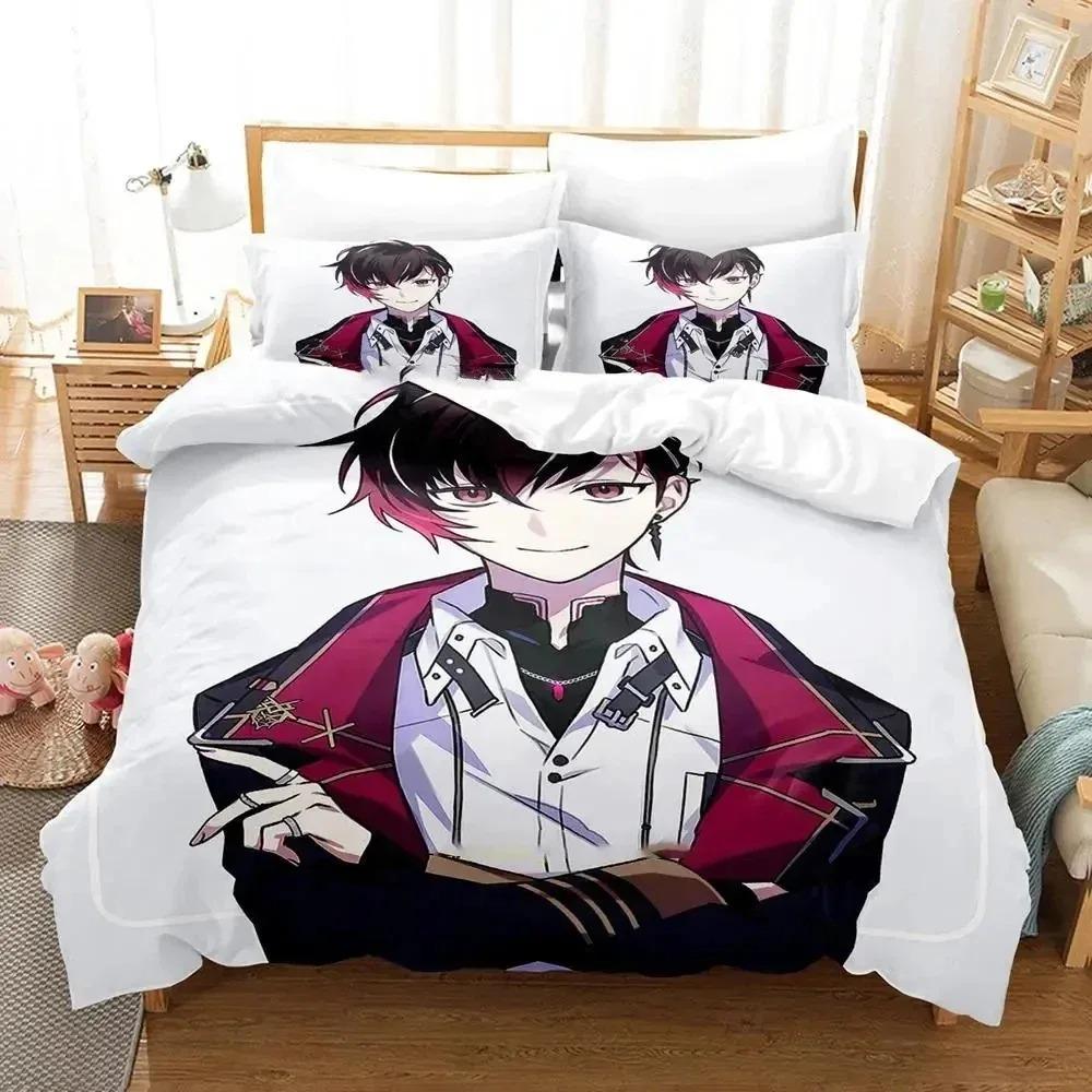 3D Anime Ver Vermillion NIJISANJI EN Bedding Set Duvet Cover Bed Set Quilt Cover Pillowcase Comforter King Queen Size Boys Adult
