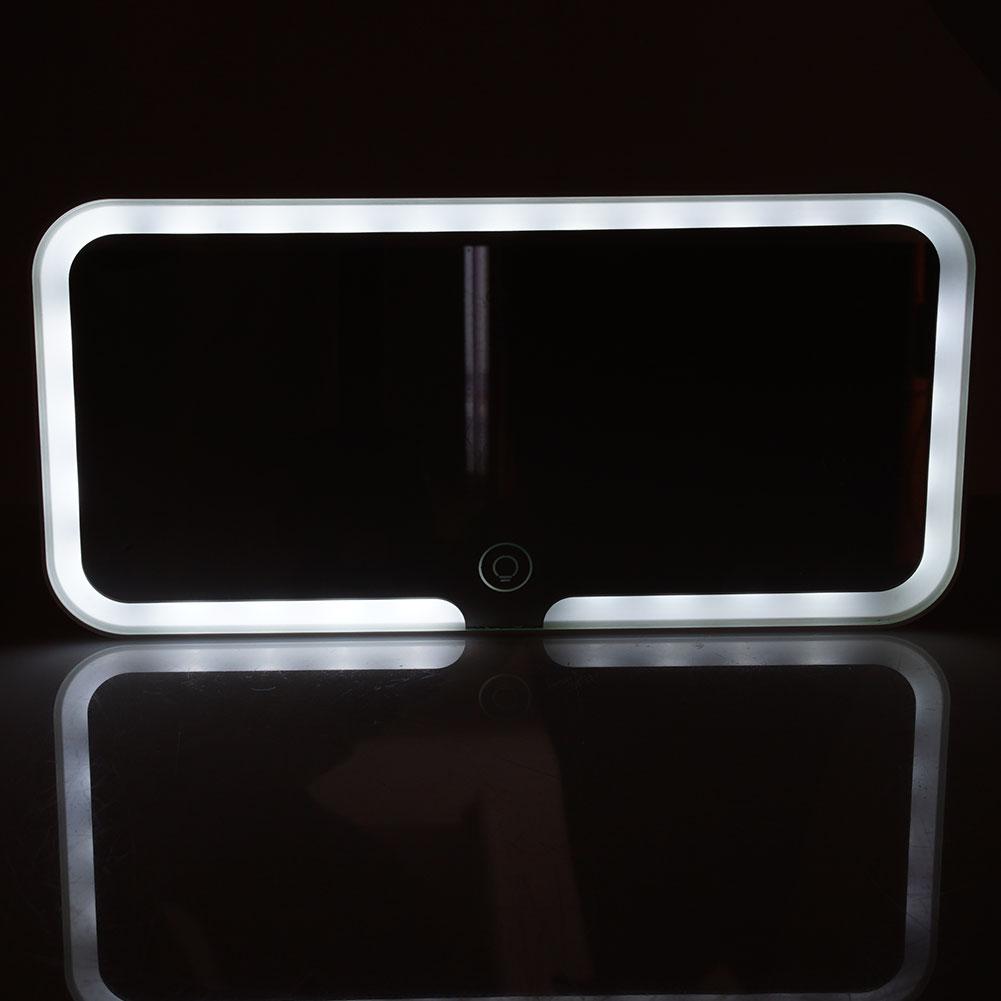 3 Led Light Modes Stepless Dimming Visor Makeup Mirror Rechargeable Sensor Cosmetic Mirror Large Screen Car Vanity Mirror