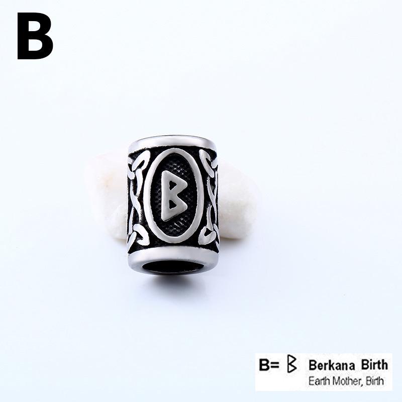 BEIER Нордические Руны Викингов Буквы Титановая Нержавеющая Сталь Бусины - Ретро Аксессуары для Рукавов