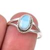 Natural Republic Larimar Gemstone Handmade 925 Sterling Silver Ring S.7.5 A6Q01