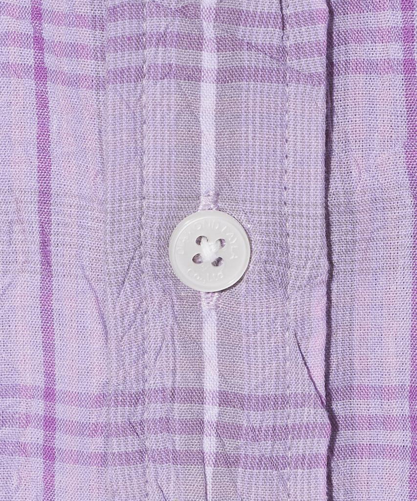 DIAMOND LAYLA Съемный Клетчатый Рубашка с Заломами S167 Бледно-Розовый Фиолетовый