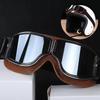 Universal Folding Leather Glasses Men Steampunk Helmet Glasses Dustproof Accessories