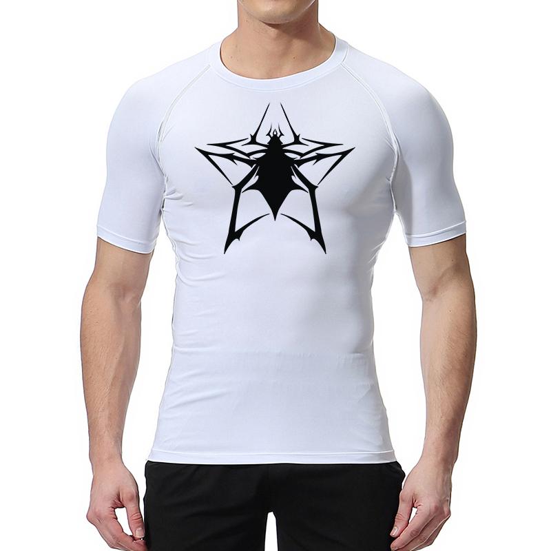 Компрессионные рубашки с рисунком паука для мужчин, спортивные быстросохнущие футболки, топы, спортивные тренировки, бег, нижнее белье, базовый слой, рашгард