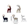 Christmas Elk Deer Pendant Sequins Flocked Reindeer Ornament for Christmas Tree Hanging Pendants Home Desktop Decoration
