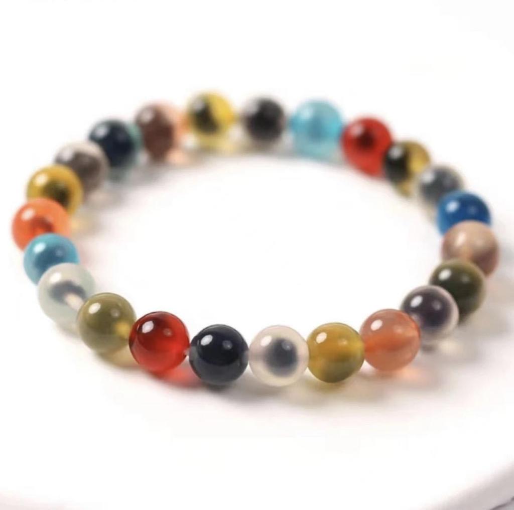 Натуральный агат и австрийский кристалл браслет с бусинами - Женские винтажные украшения высокого класса