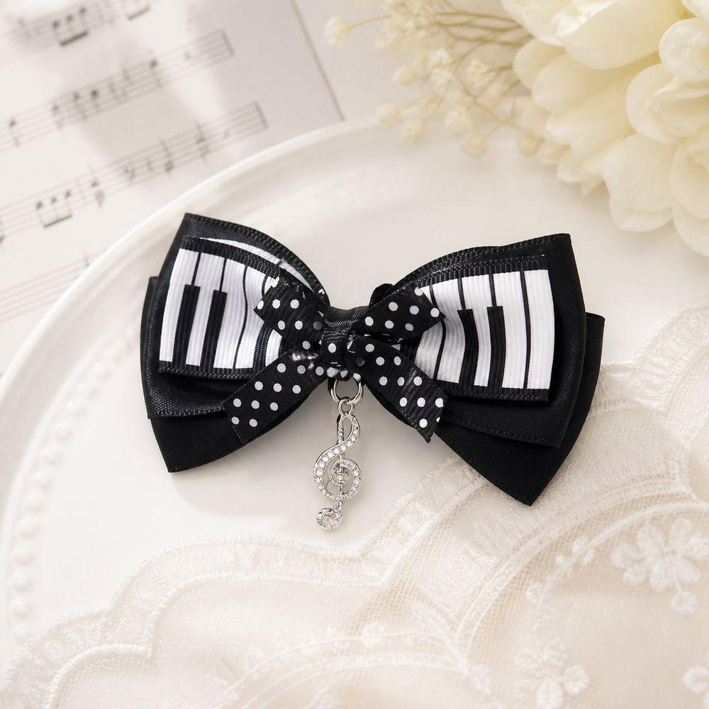 Fabric Scheme the Black-and-white Palette Metal The Black-and-white Palette Bow Hair Clip