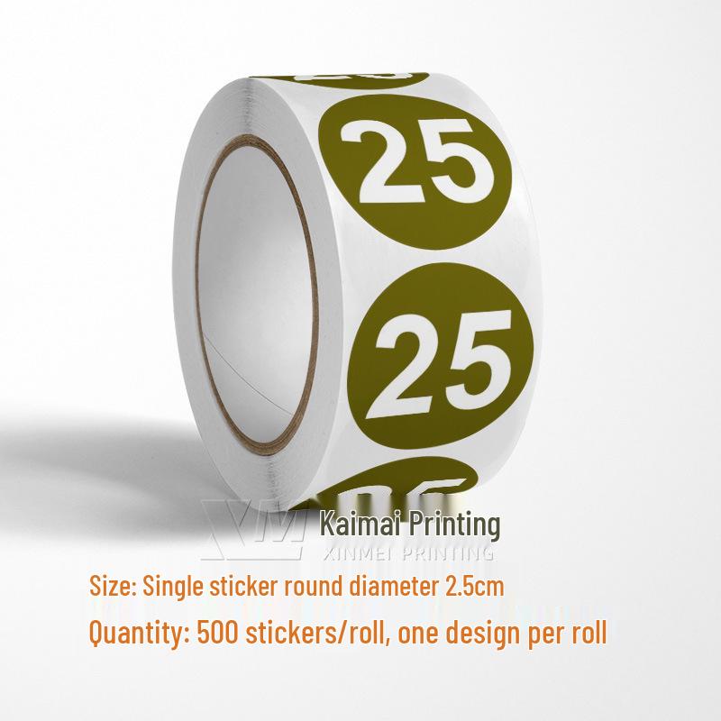 Самоклеящиеся круглые наклейки с номерами 1-33 – Цветные этикетки-идентификаторы в рулоне
