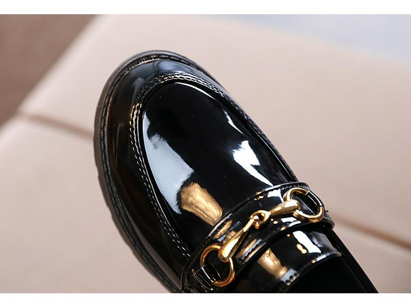 Korean Style 2023 Black Leather Shoes for Kids: Autumn Soft Sole Boys' and Girls' School Performance Footwear