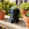Indoor Succulents Planter 3D Printed Pug Pot, Decorative Dog Flowerpot for Desktop Decor Outdoor, Cactus Plants Container, Pet Lover Gift Pot