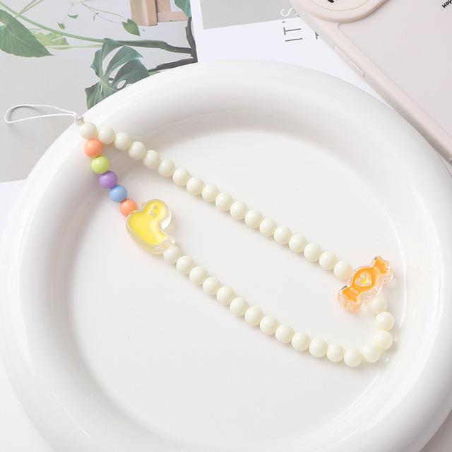 Простые облачные цветы, акриловая цепочка для телефона из бисера, ремешок ярких цветов с бантом и узлом-тюльпаном, чехол для телефона, веревка, ювелирные аксессуары для женщин