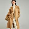 Shengdu SNDU Women's Double-Sided Wool Coat - Water Ripple Design, Bathrobe Style for Autumn and Winter.
