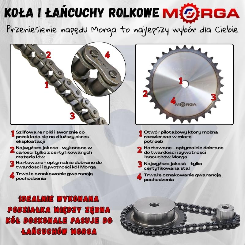 Conveyor roller chain S52 (38.10mm) 5m for John Deere, New Holland, Claas combines, hardened MORGA