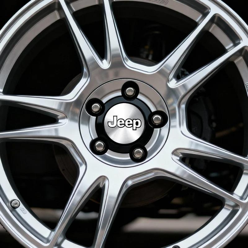 4 Pieces 56MM Car Hub Caps Tire Center Badge Covers for Jeep Wrangler JK Compass Grand Cherokee Gladiat Renegade JPB AMV1