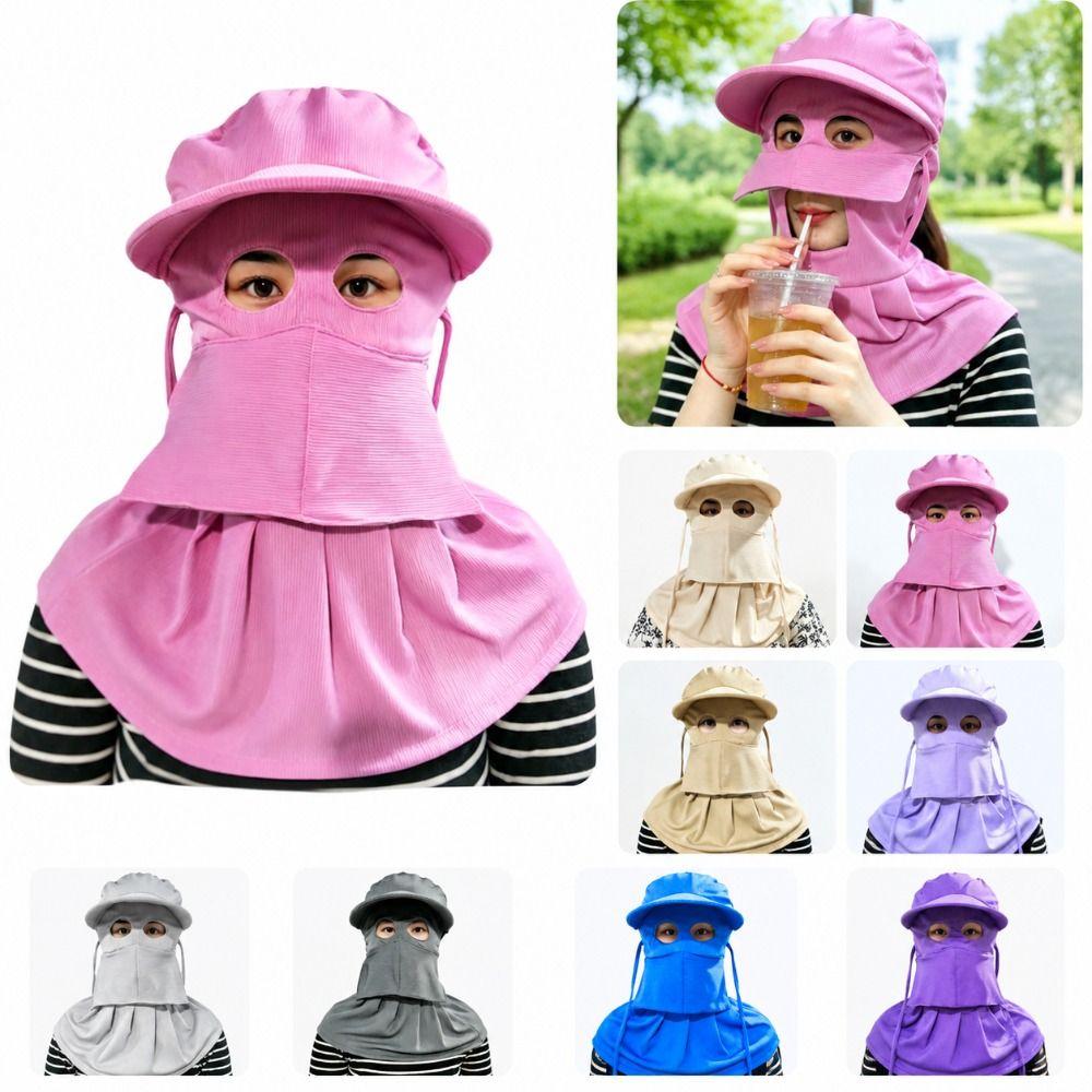 Breathable Full-Face Sun Hat Wide-Brimmed Cycling Cap Hot Woman Bucket Hat Summer Outdoor
