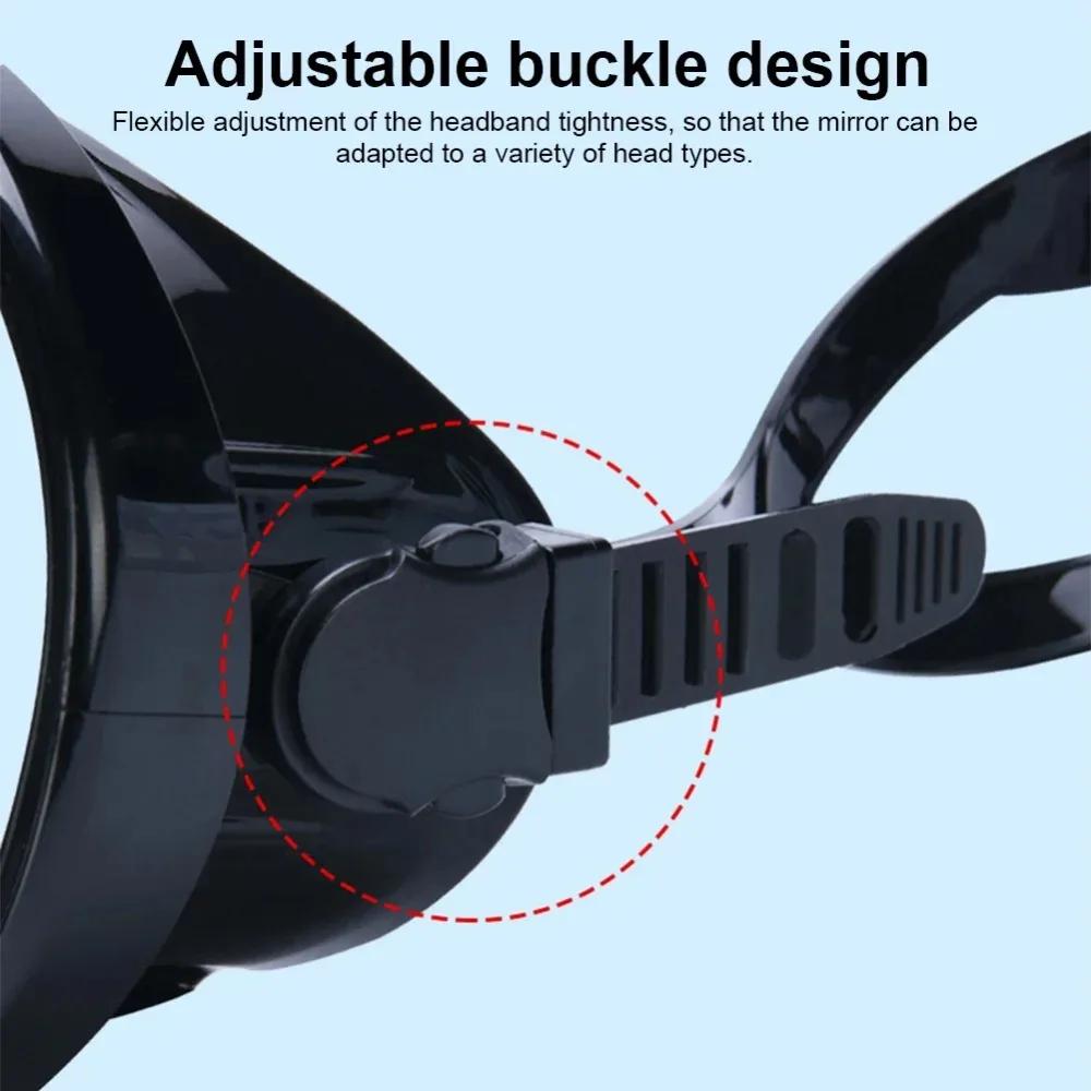 Spearfishing Masks Oval Diving Mask Wide View Scuba Goggles Anti Burst Swimming Goggles Tempered Glass Lens Adults Fisherman