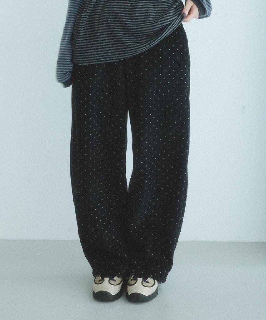 KOOKEESEE Mini Dot Fleece Pants (Black)