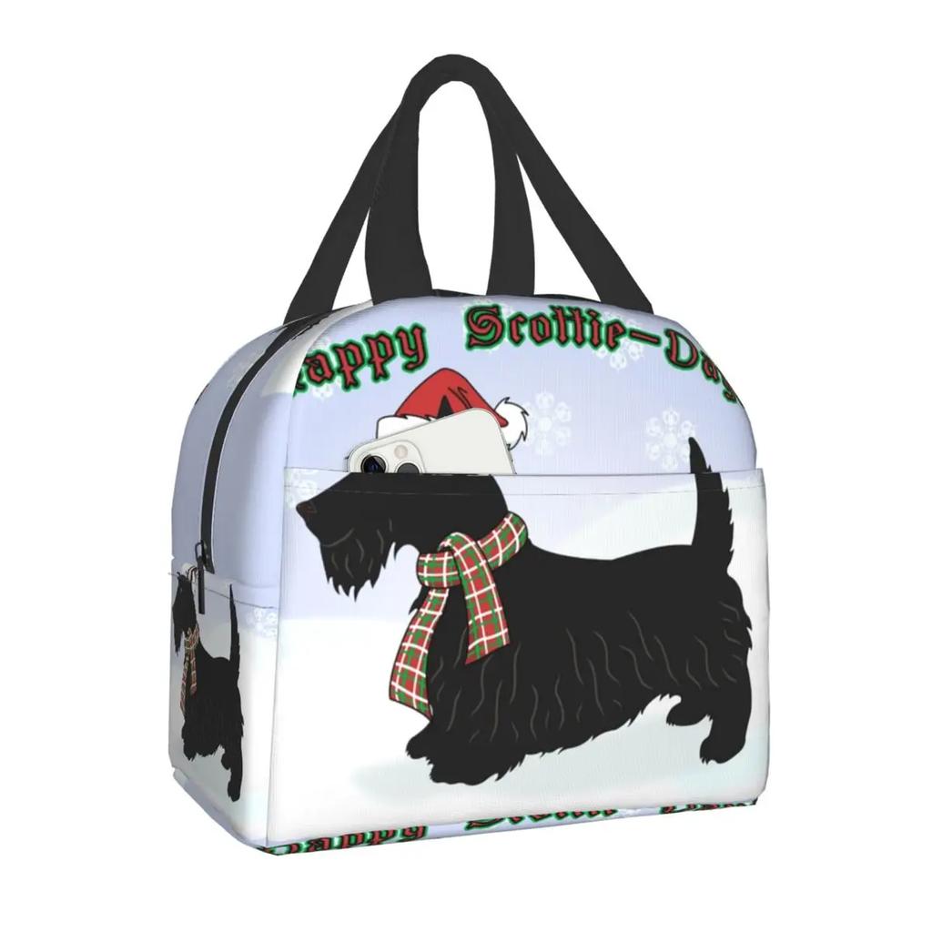 Scottish Terrier Resuable Lunch Boxes Women Multifunction Butterfly Scottie Dog Thermal Cooler Food Insulated Lunch Bag