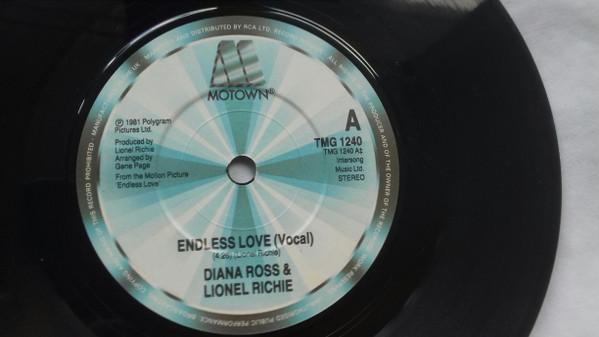7-дюймовая пластинка DIANA ROSS LIONEL RICHIE Endless Love TMG1240 Motown 1981 UK SoulFunk Б/у
