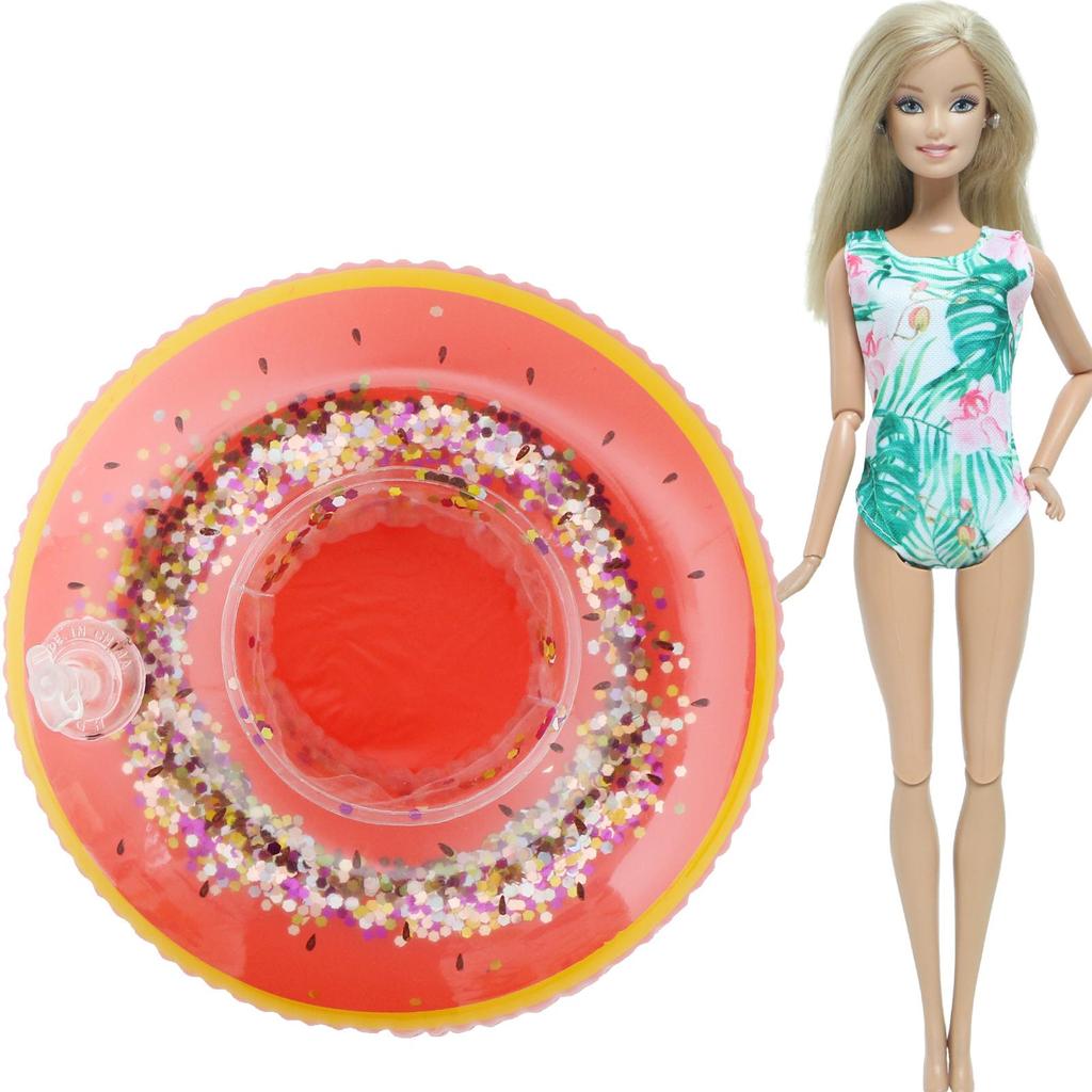 1x Кукольный спасательный круг + 1x купальник Одежда для кукол 30 см 1/6 Аксессуары для кукольного домика Детская ролевая игра Летняя пляжная игрушка для купания