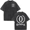 Винтажная футболка Olympia Gym Fitness с двусторонней печатью, стираная, модная, повседневная, с коротким рукавом, Harajuku, хлопковый, оверсайз
