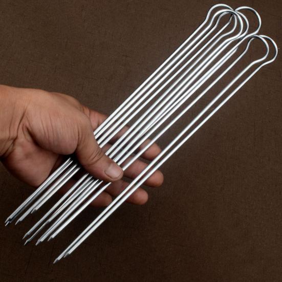 6 шт./компл. шампур для барбекю, кебаб U-образный, многоразовый, пищевой, стейк из нержавеющей стали, крылышки цыпленка, мясо, овощи, гриль, шампур для барбекю, палочка