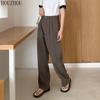 HOUZHOU костюм брюки женские драпированные весенние брюки с высокой талией повседневные свободные офисные женские классические широкие брюки
