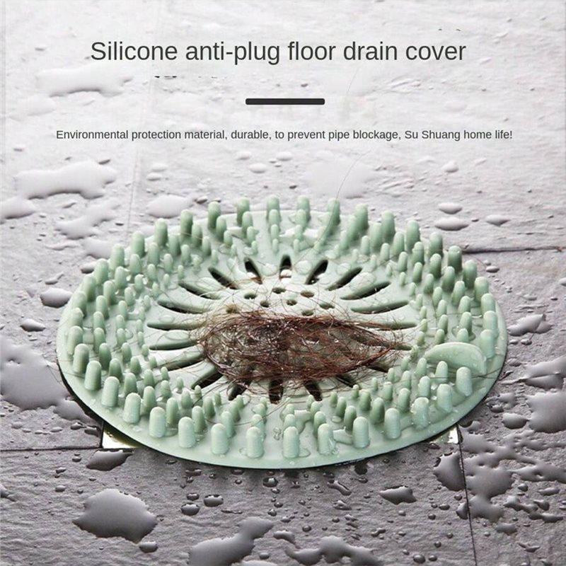 Silicone Floor Drain Cover Hair Catcher, Anti-Blocking Sewer Filter, Strong Adsorption For Bathroom Sink And Kitchen Drain