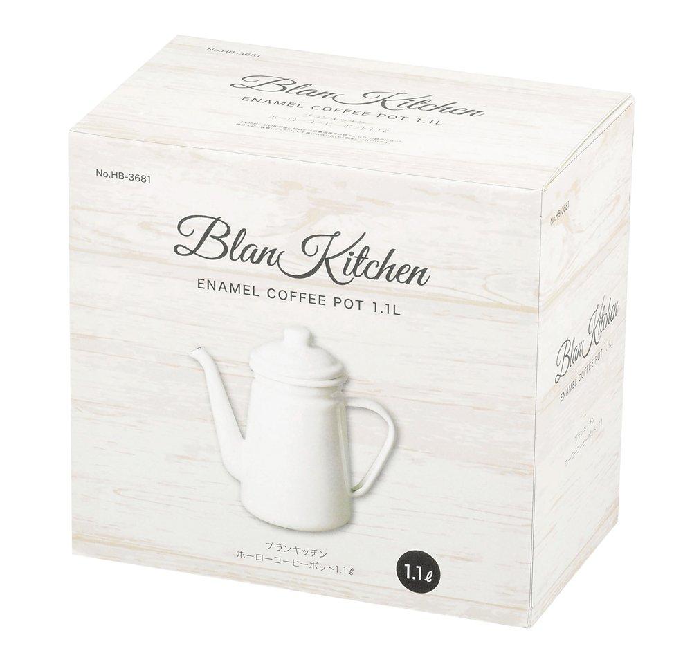 PEARL METAL Кофейник для капельного кофе, 1,1 л, Эмаль, Blanc Kitchen, Белый, HB-3681