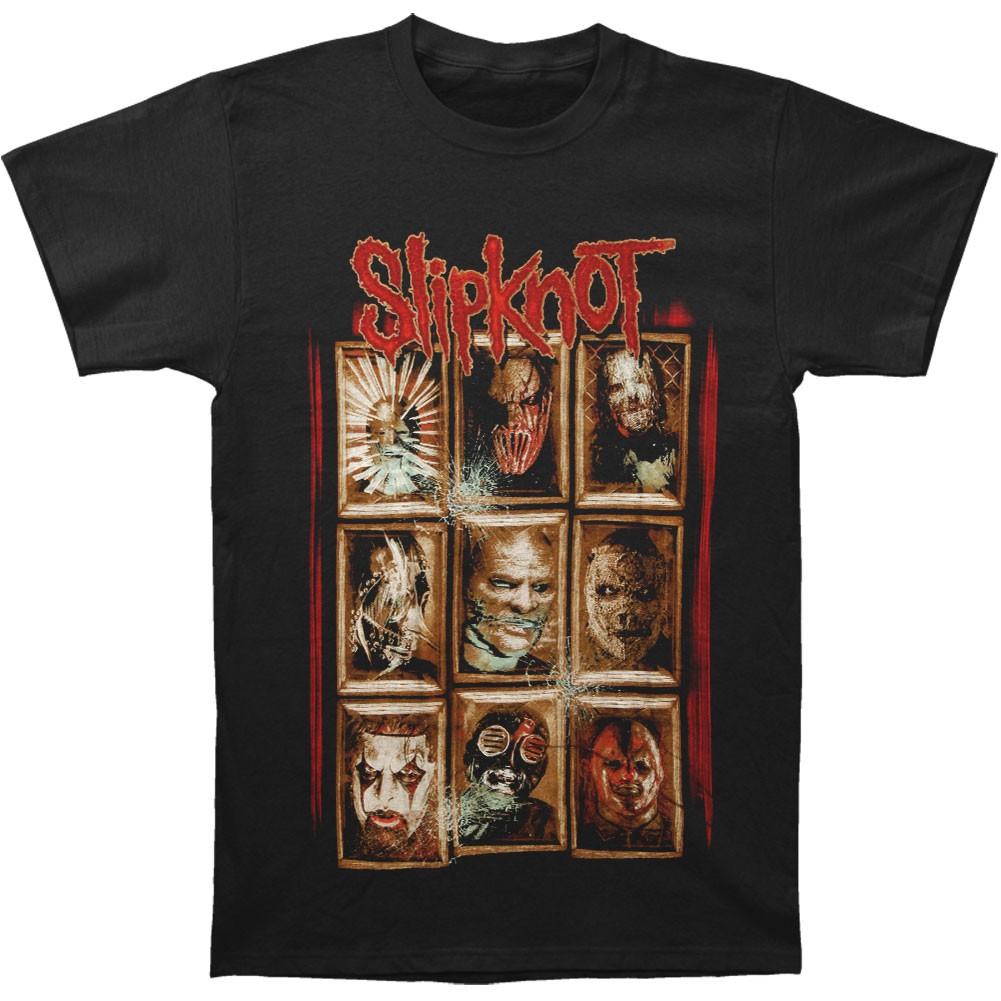 Мужская футболка Slipknot Новые маски Размер L Черная