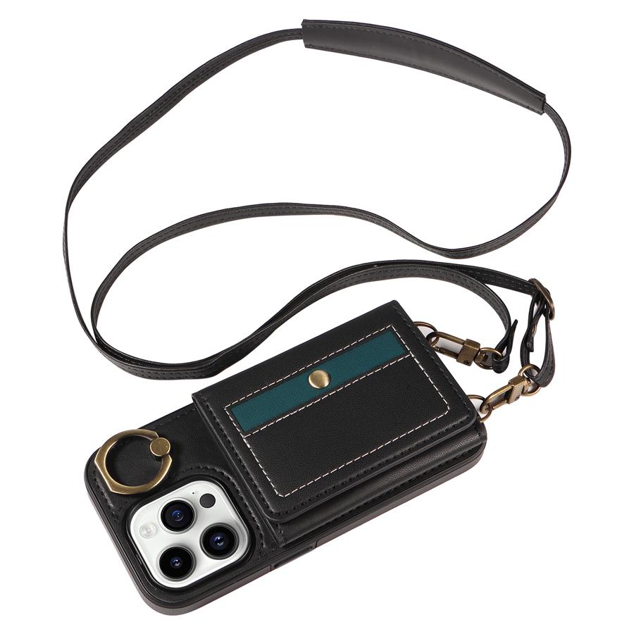 Роскошный кожаный чехол через плечо с металлическим кольцом для Samsung Galaxy A52 A72 A22 A32 A73, женский держатель с отделениями для карт, чехол для телефона Samsung S24 S23 S222 Plus