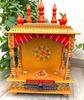 Handmade Painted Wooden Hindu Temple: Indian Pooja Mandir Home Altar