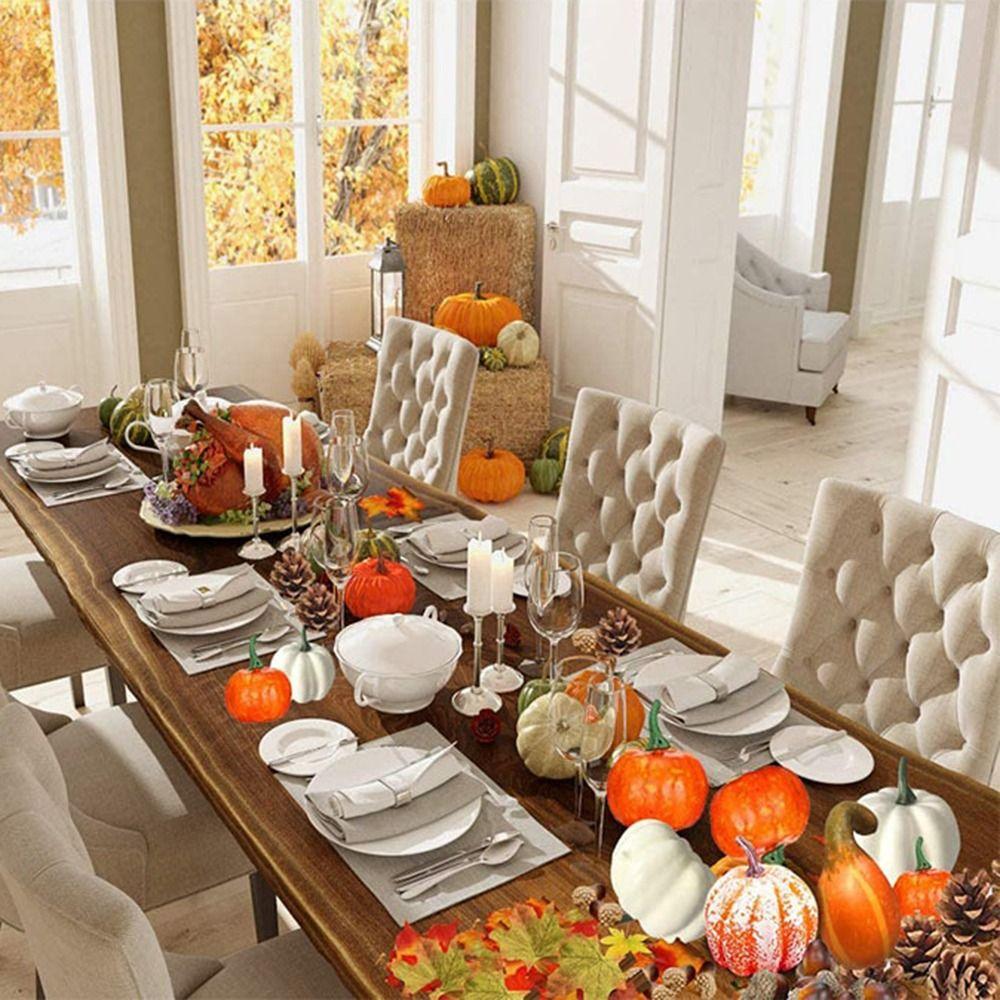 5PCS Foam Artificial Pumpkin Mini Size Halloween Decorate Pumpkins Household Decoration