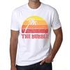Мужская винтажная футболка Футболка с рисунком The Bubble Sunset White