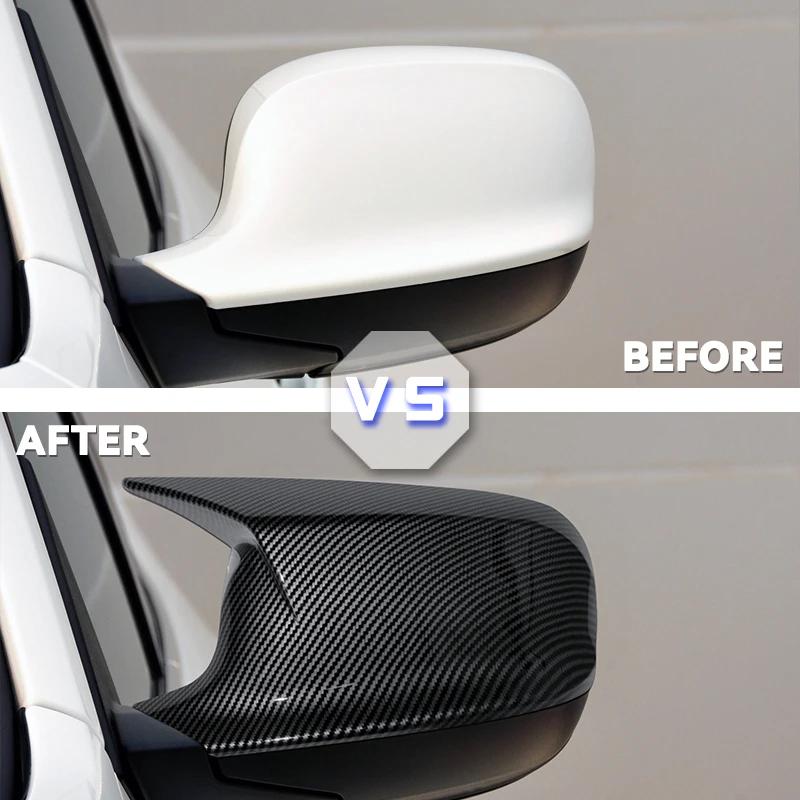 Carbon Fiber Style Black Rearview Side Mirror Cover Caps for BMW X3 F25 X1 E84 Pre-LCI 2010 2011 2012 2013 Case