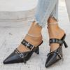 High Heels Women Sandals Summer Pointed Toe Party Women Shoes Trend Elegant Slip On Shallow Sandals 2025 Shoes for Women
