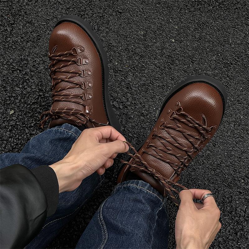 British Style Casual Men's Shoes Spring Autumn Increase Men Derby Shoes Designer Lace-up Soft-soled Men Wedding Shoes