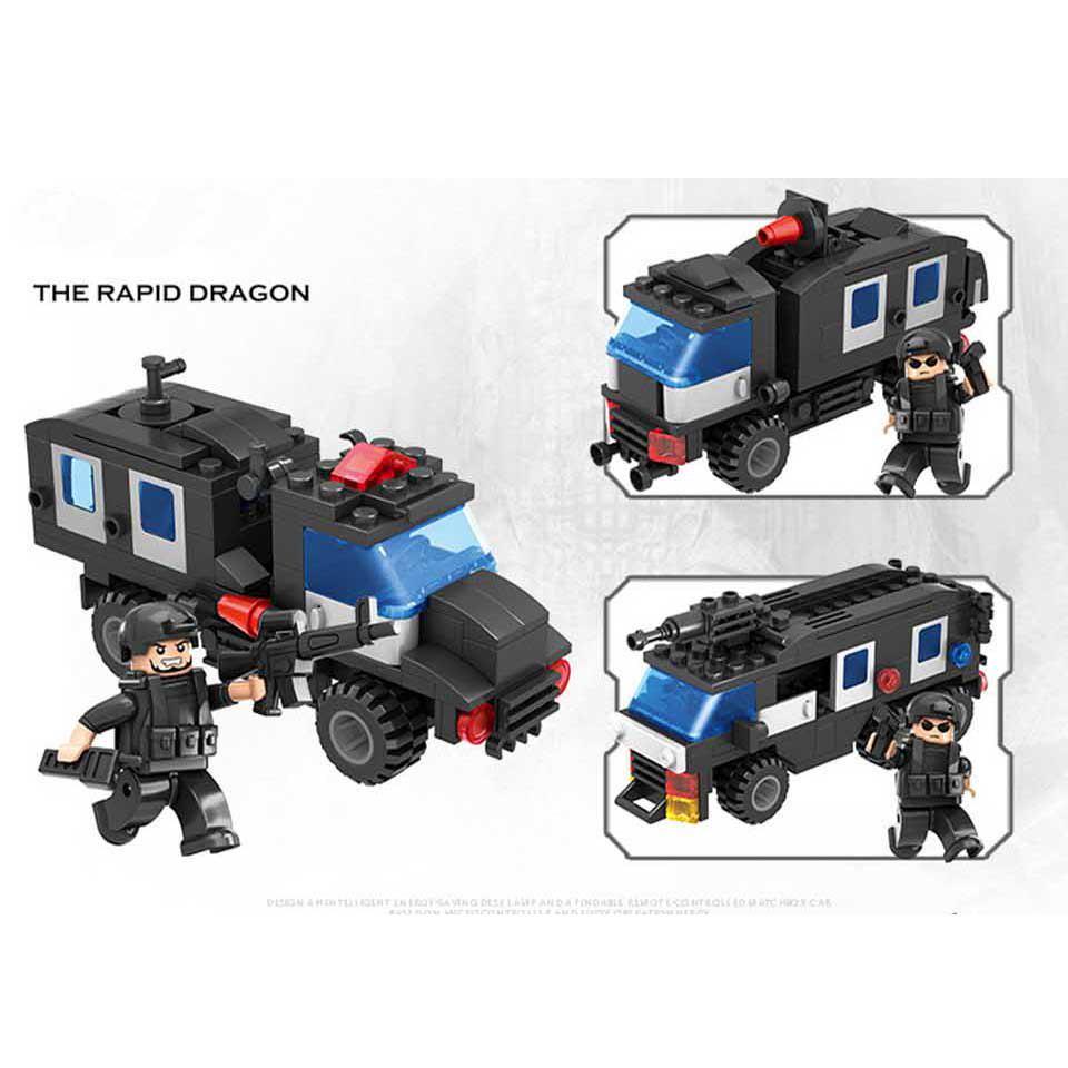 6IN1 SWAT City Truck Строительные блоки Наборы вертолетов Кирпичи Развивающие игрушки для детей